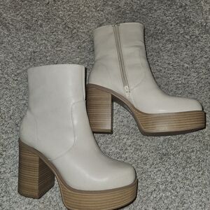 Soda Cream Heeled Platform Boots